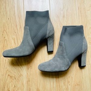 Aerosoles Tagline stretch grey suede sock ankle booties